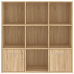 Book Cabinet Sonoma Oak 98x30x98 cm Engineered Wood - Bargainia.com - 