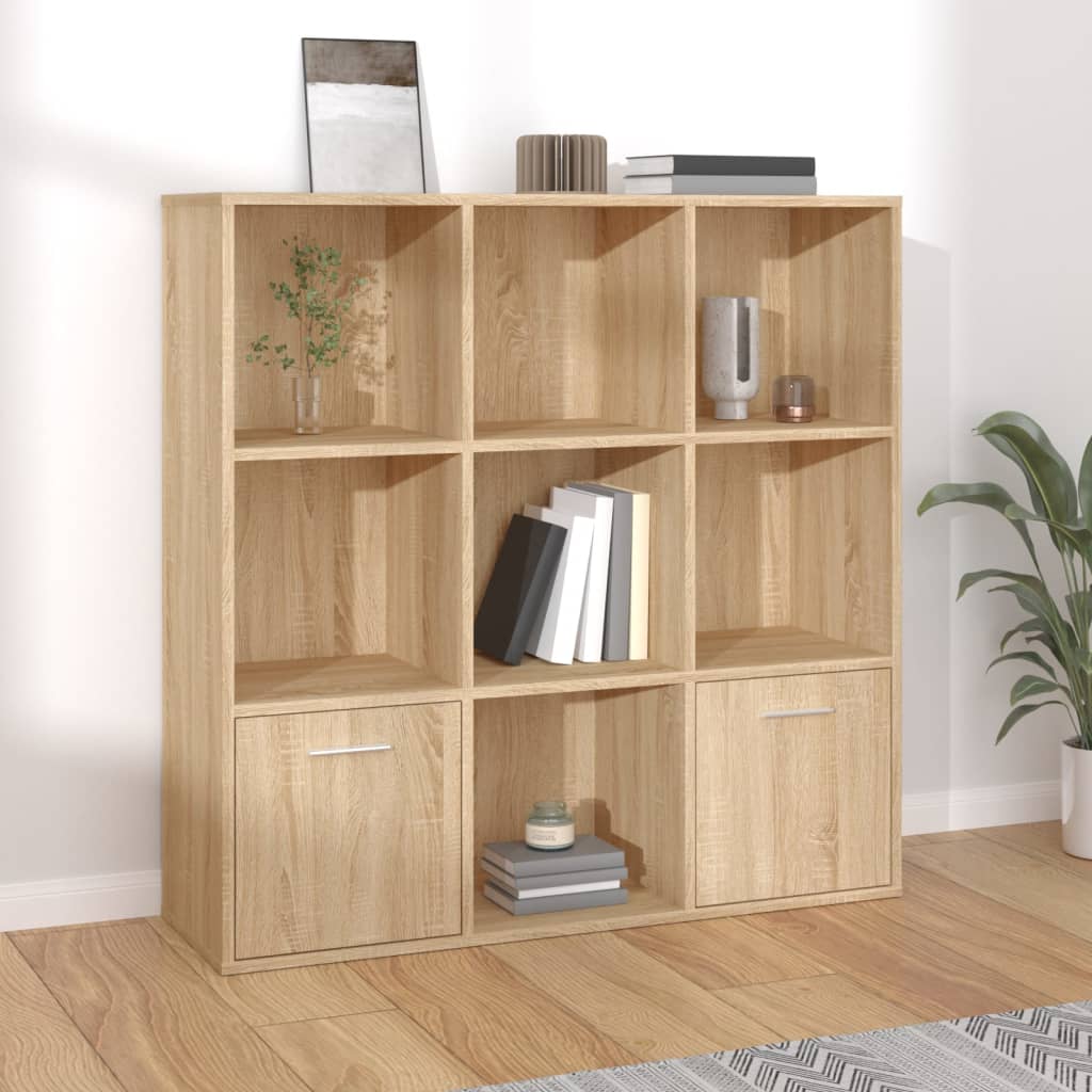 Book Cabinet Sonoma Oak 98x30x98 cm Engineered Wood - Bargainia.com - 