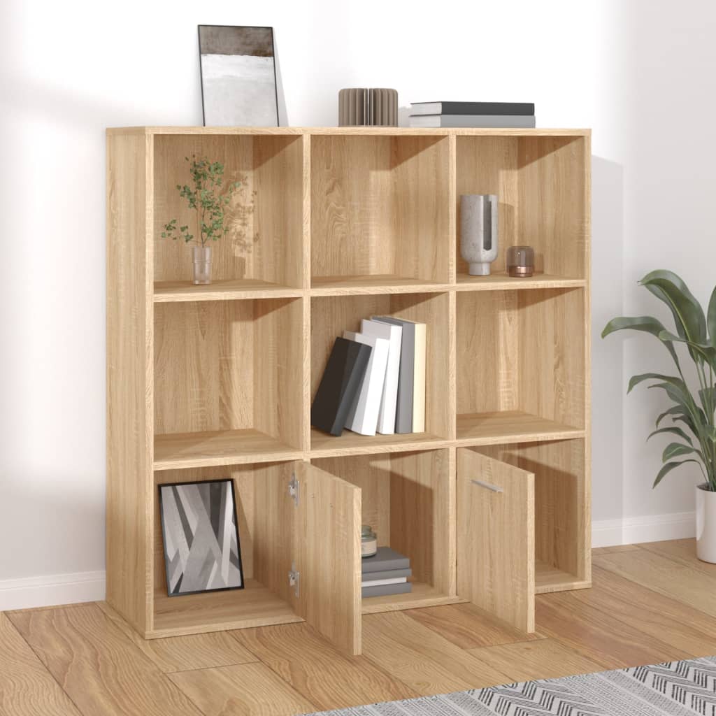 Book Cabinet Sonoma Oak 98x30x98 cm Engineered Wood - Bargainia.com - 