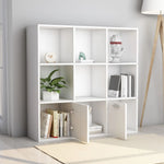 Book Cabinet White 98x30x98 cm Engineered Wood - Bargainia.com - 