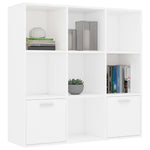 Book Cabinet White 98x30x98 cm Engineered Wood - Bargainia.com - 