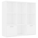 Book Cabinet White 98x30x98 cm Engineered Wood - Bargainia.com - 