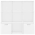 Book Cabinet White 98x30x98 cm Engineered Wood - Bargainia.com - 