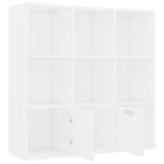 Book Cabinet White 98x30x98 cm Engineered Wood - Bargainia.com - 