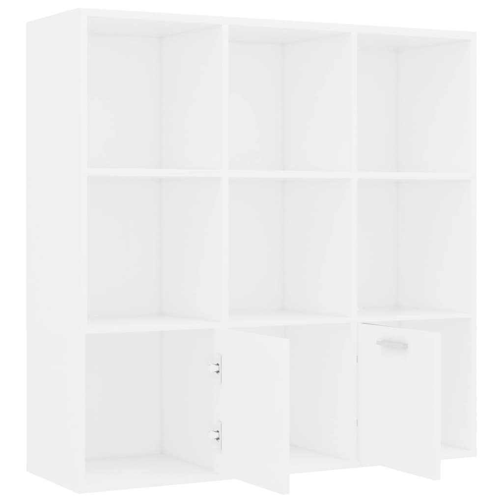 Book Cabinet White 98x30x98 cm Engineered Wood - Bargainia.com - 