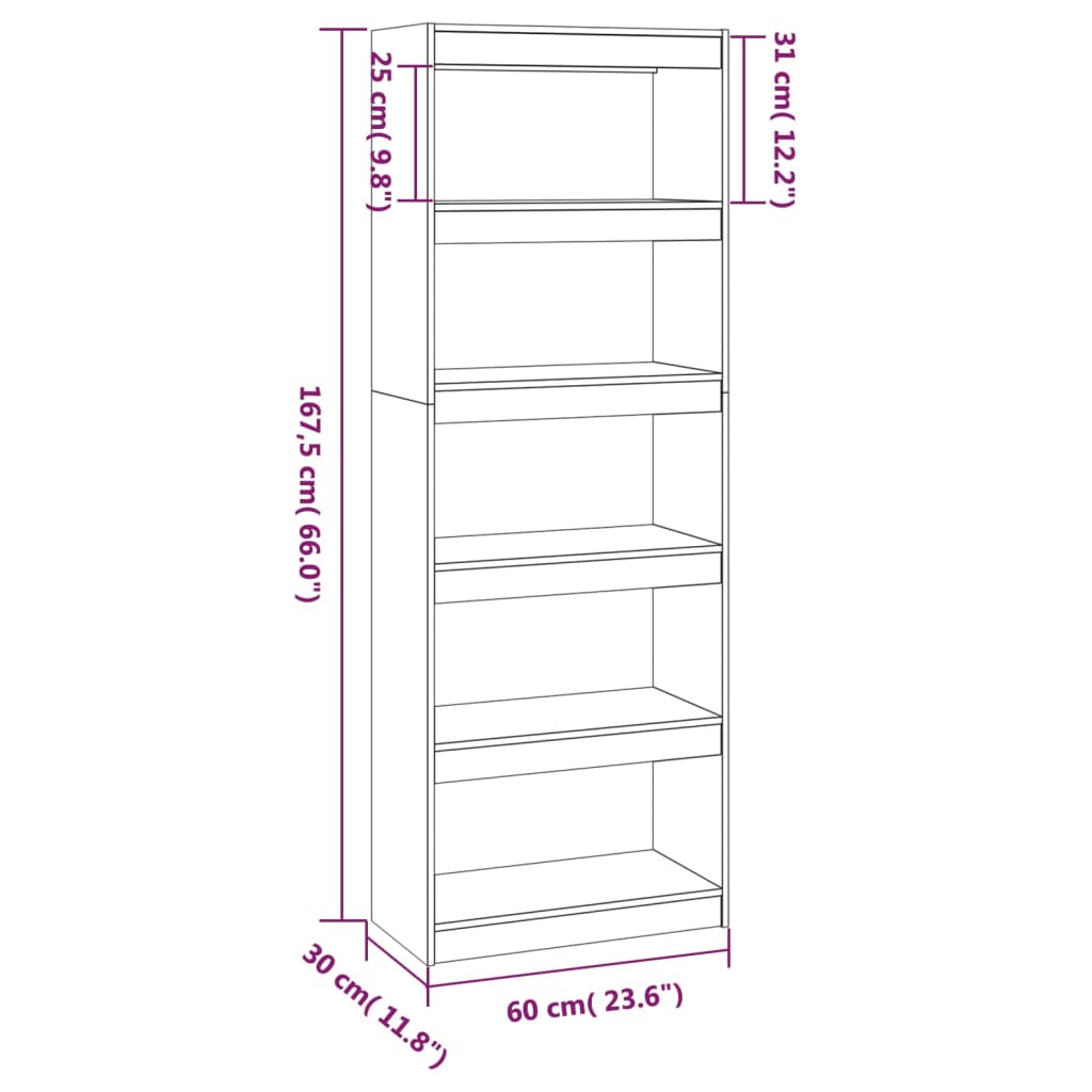 Book Cabinet/Room Divider 60x30x167.5 cm Solid Wood Pine - Bargainia.com - 8720286608739 - 808173