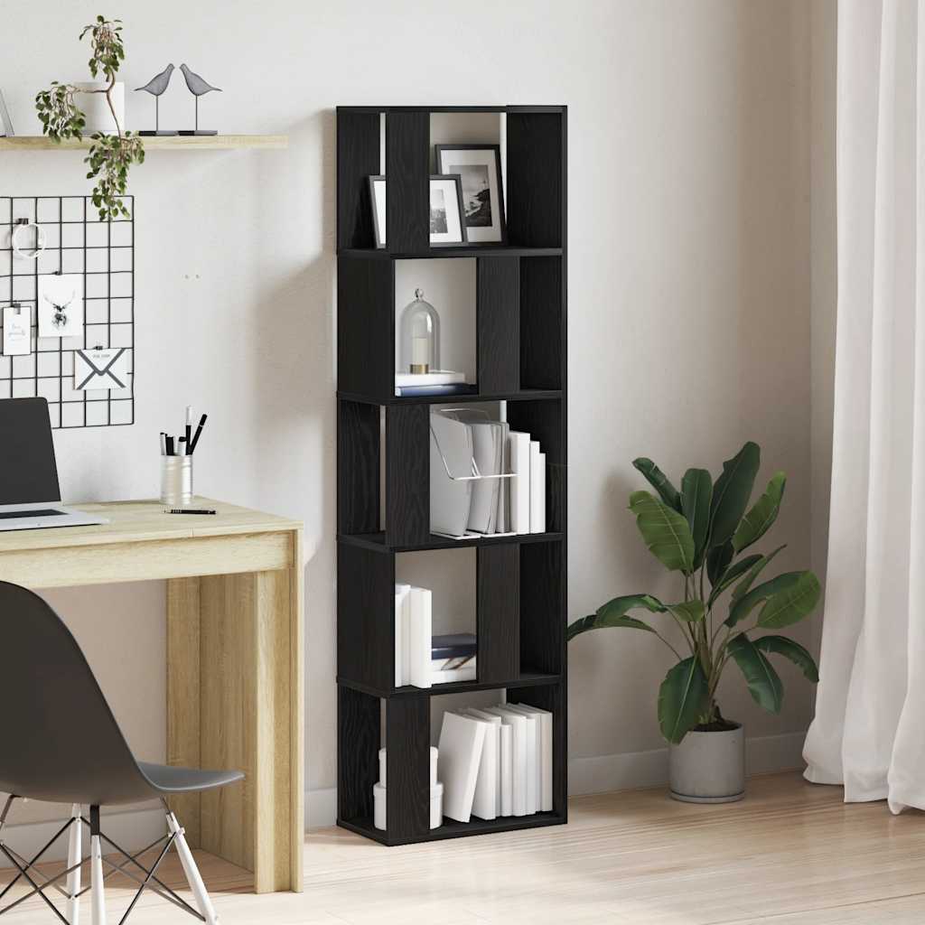Book Cabinet/Room Divider Black Oak 45x24x159 cm Engineered Wood - Bargainia.com - 8721158768193 - 862400