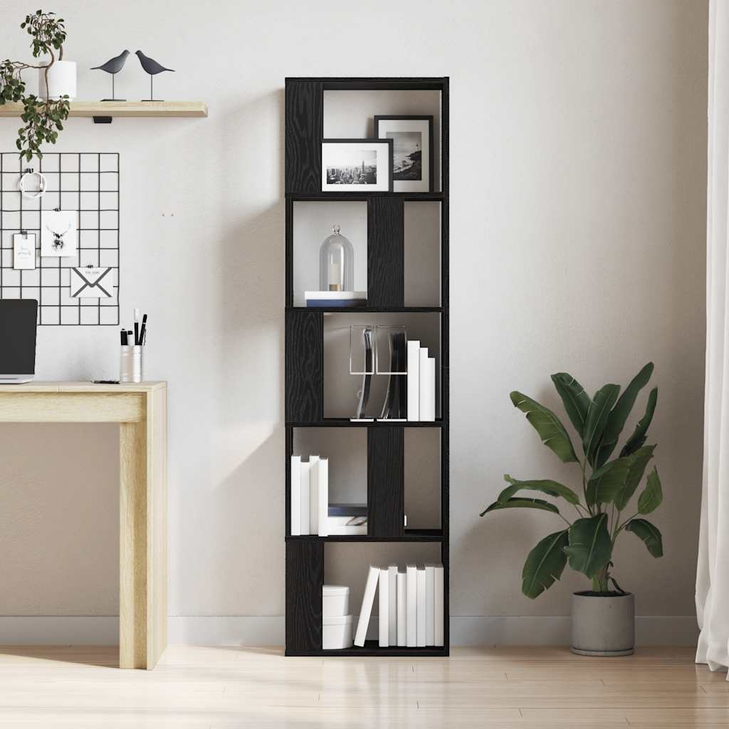 Book Cabinet/Room Divider Black Oak 45x24x159 cm Engineered Wood - Bargainia.com - 8721158768193 - 862400