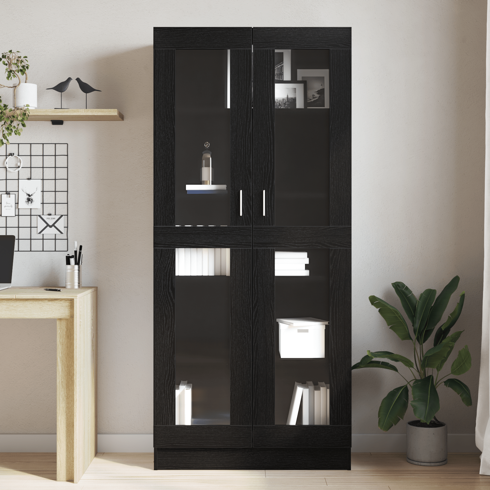 Book Cabinets - 2 Pack - Black Oak - 82.5 x 30.5 x 185 cm - Engineered Wood - Bargainia.com - 8721158782953 - 3329277