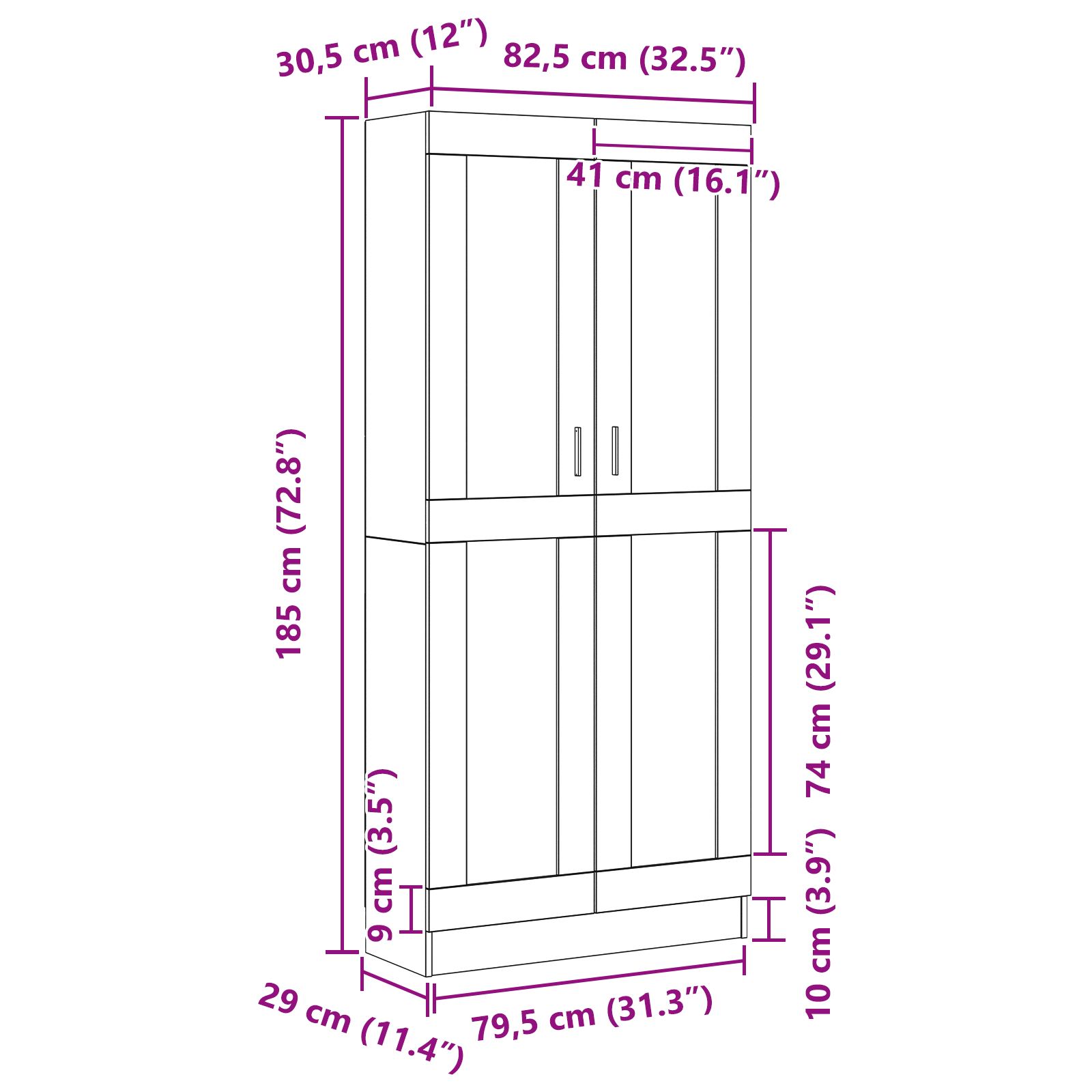 Book Cabinets - 2 Pack - Black Oak - 82.5 x 30.5 x 185 cm - Engineered Wood - Bargainia.com - 8721158782953 - 3329277