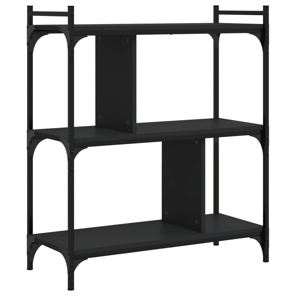 Bookcase 3 - Tier Black 76x32x88 cm Engineered Wood - Bargainia.com - 8720845418816 - 833930