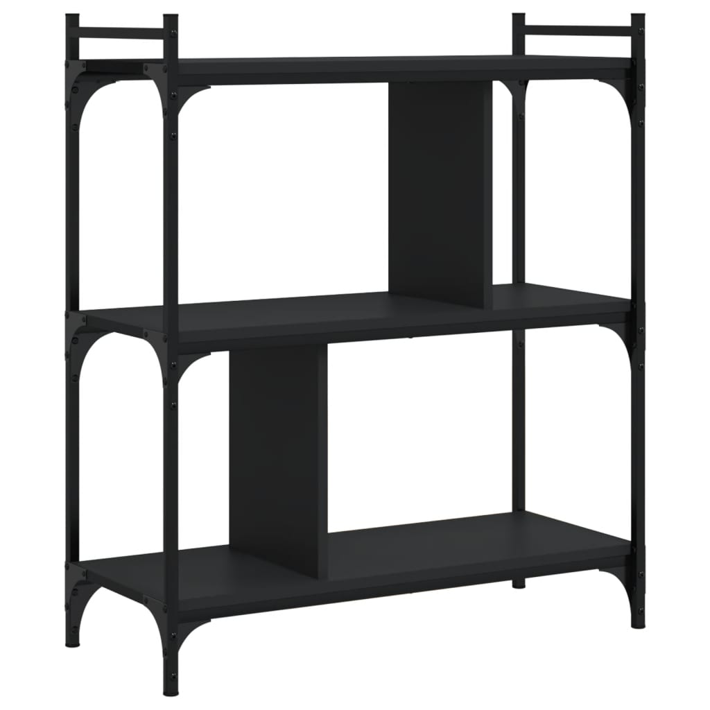 Bookcase 3 - Tier Black 76x32x88 cm Engineered Wood - Bargainia.com - 8720845418816 - 833930