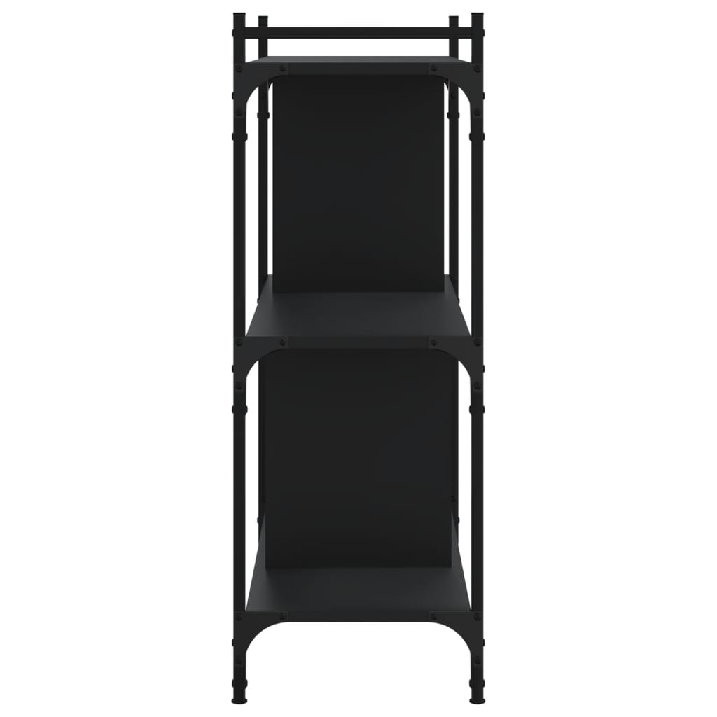 Bookcase 3 - Tier Black 76x32x88 cm Engineered Wood - Bargainia.com - 8720845418816 - 833930