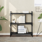 Bookcase 3 - Tier Black 76x32x88 cm Engineered Wood - Bargainia.com - 8720845418816 - 833930