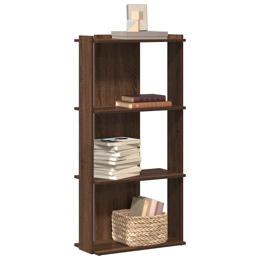 Bookcase 3 - Tier Brown Oak 60x30x120 cm Engineered Wood - Bargainia.com - 8721158663849 - 860271