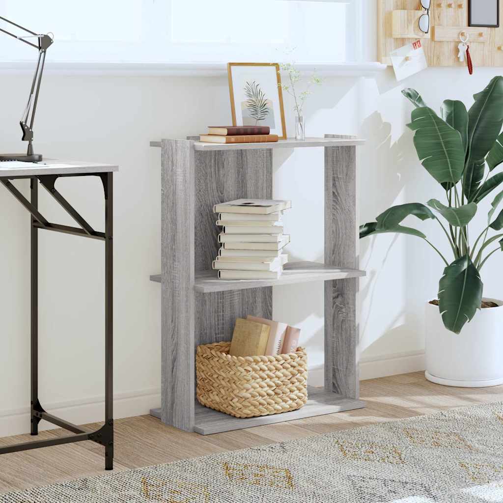 Bookcase 3 - Tier Grey Sonoma 60x30x80 cm Engineered Wood - Bargainia.com - 8721158663740 - 860261