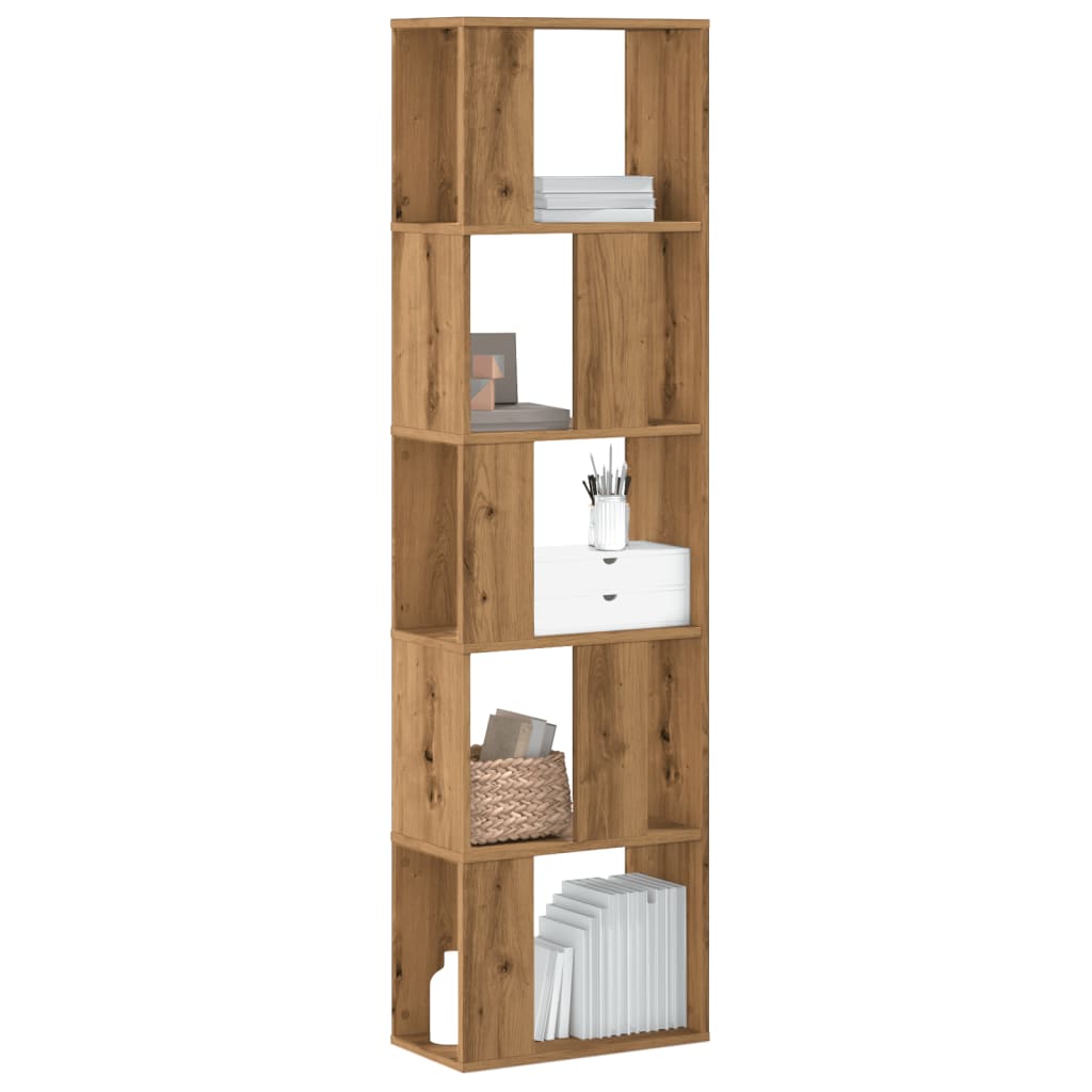 Bookcase 5 - Tier Artisian Oak 45x23.5x162.5 cm Engineered Wood - Bargainia.com - 8721102950452 - 852788