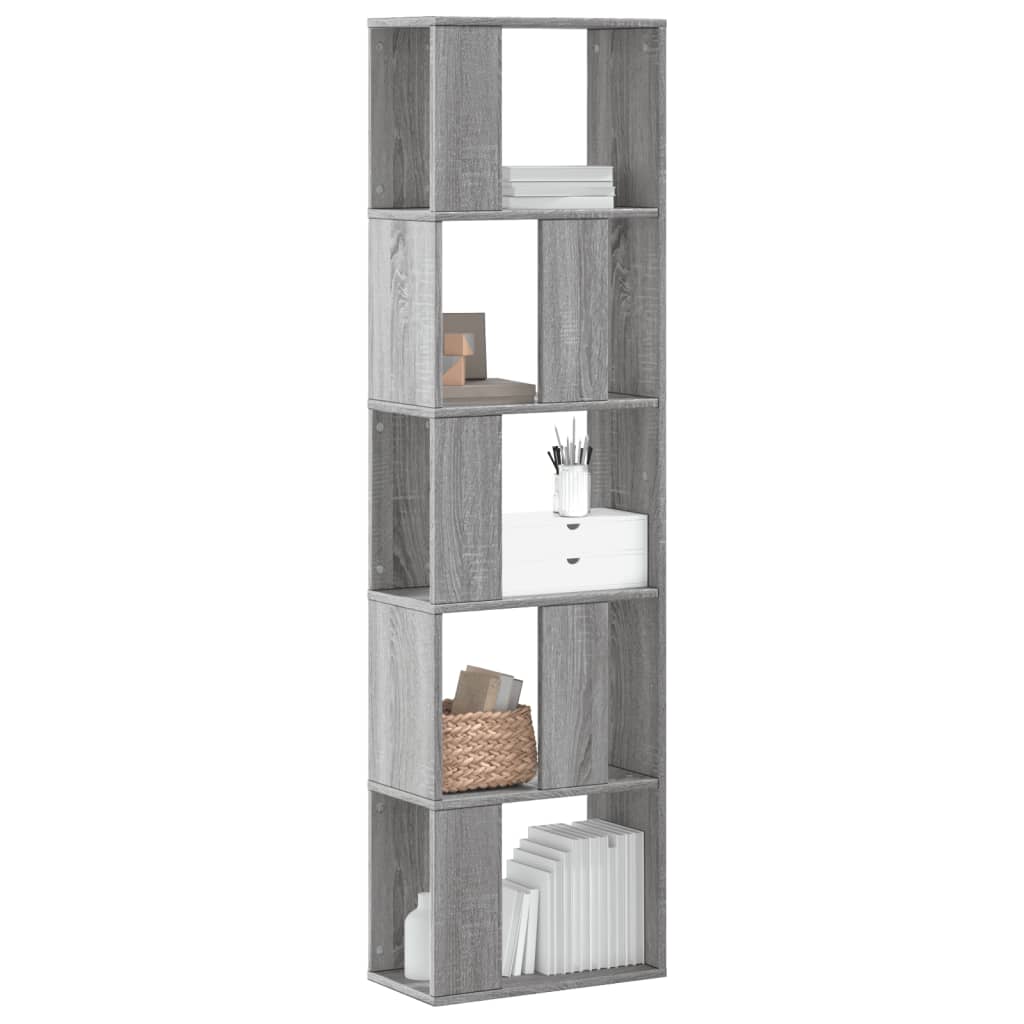 Bookcase 5 - Tier Grey Sonoma 45x23.5x162.5 cm Engineered Wood - Bargainia.com - 8721102950421 - 852785