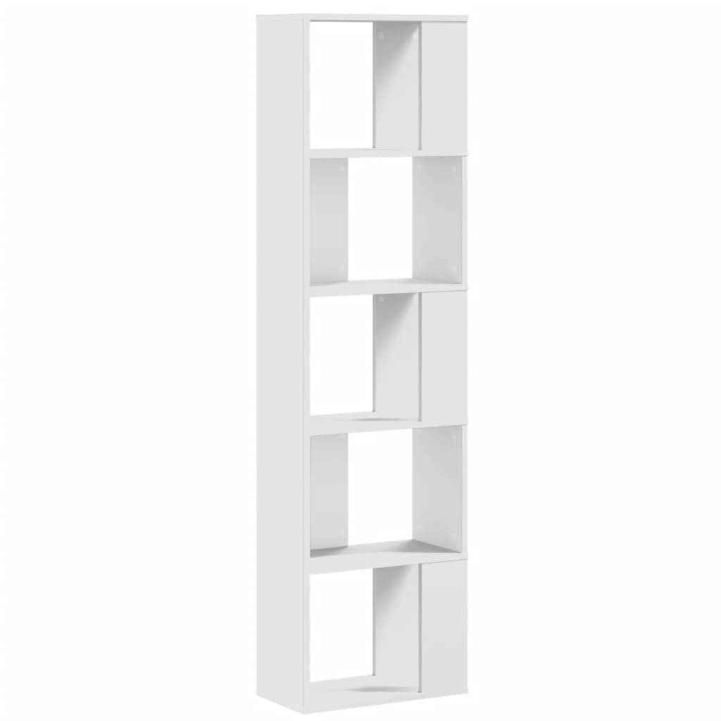 Bookcase 5 - Tier White 45x23.5x162.5 cm Engineered Wood - Bargainia.com - 8721102950377 - 852780