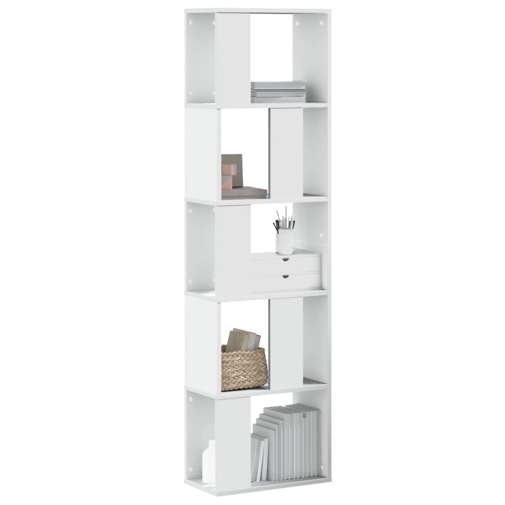 Bookcase 5 - Tier White 45x23.5x162.5 cm Engineered Wood - Bargainia.com - 8721102950377 - 852780