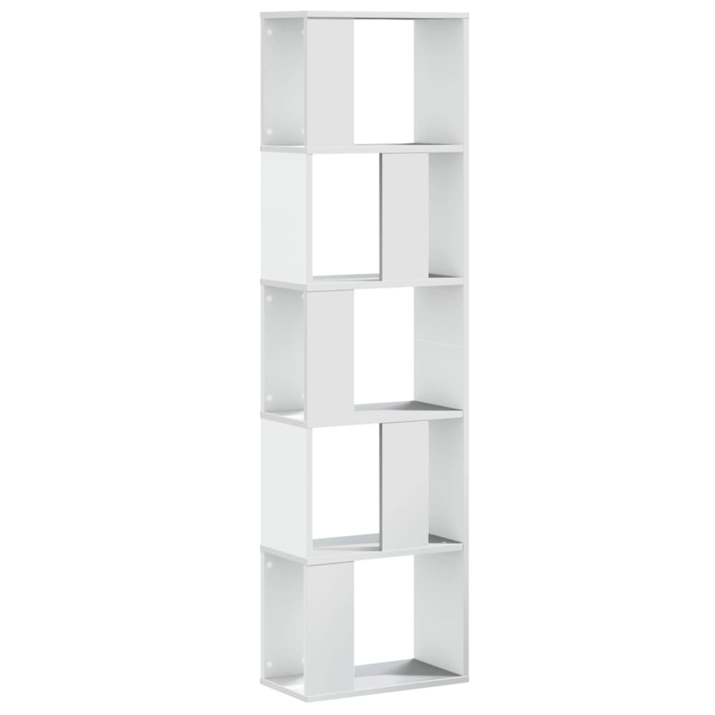 Bookcase 5 - Tier White 45x23.5x162.5 cm Engineered Wood - Bargainia.com - 8721102950377 - 852780