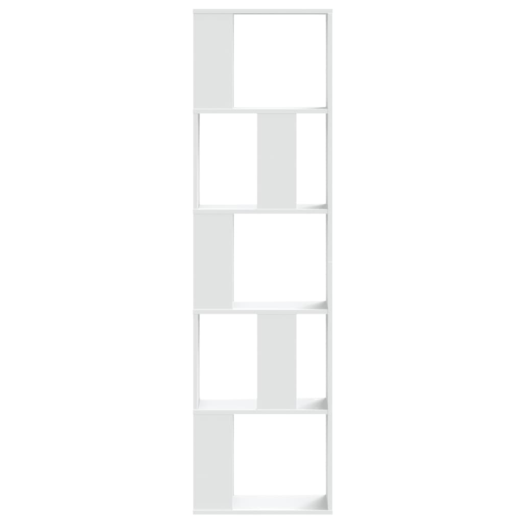 Bookcase 5 - Tier White 45x23.5x162.5 cm Engineered Wood - Bargainia.com - 8721102950377 - 852780