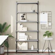 Bookcase 6 - Tier Grey Sonoma 80x30x188 cm Engineered Wood - Bargainia.com - 8721012194670 - 837685