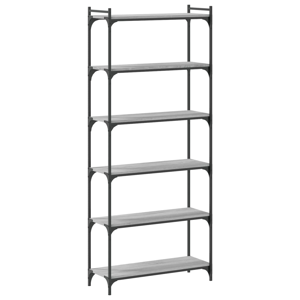 Bookcase 6 - Tier Grey Sonoma 80x30x188 cm Engineered Wood - Bargainia.com - 8721012194670 - 837685