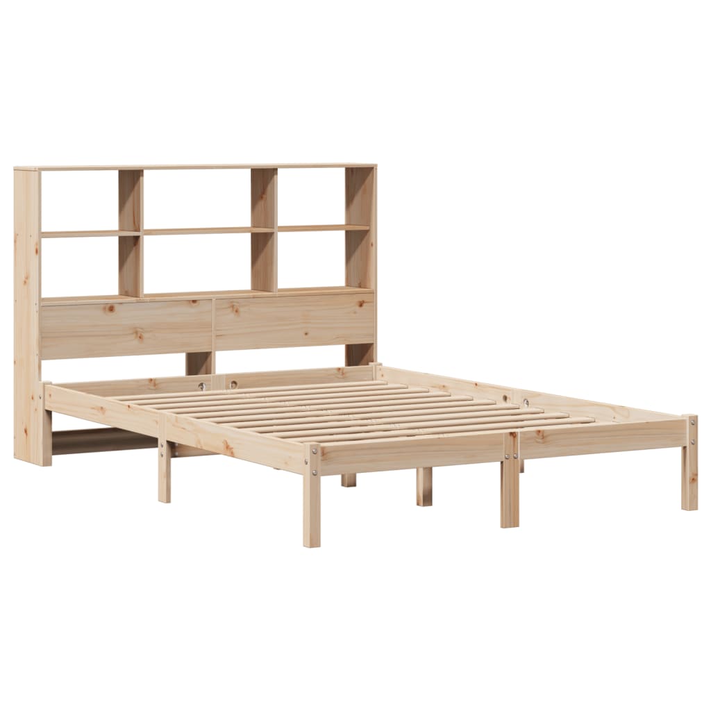 Bookcase Bed without Mattress 140x190 cm Solid Wood Pine - Bargainia.com - 8721158603661 - 3321579