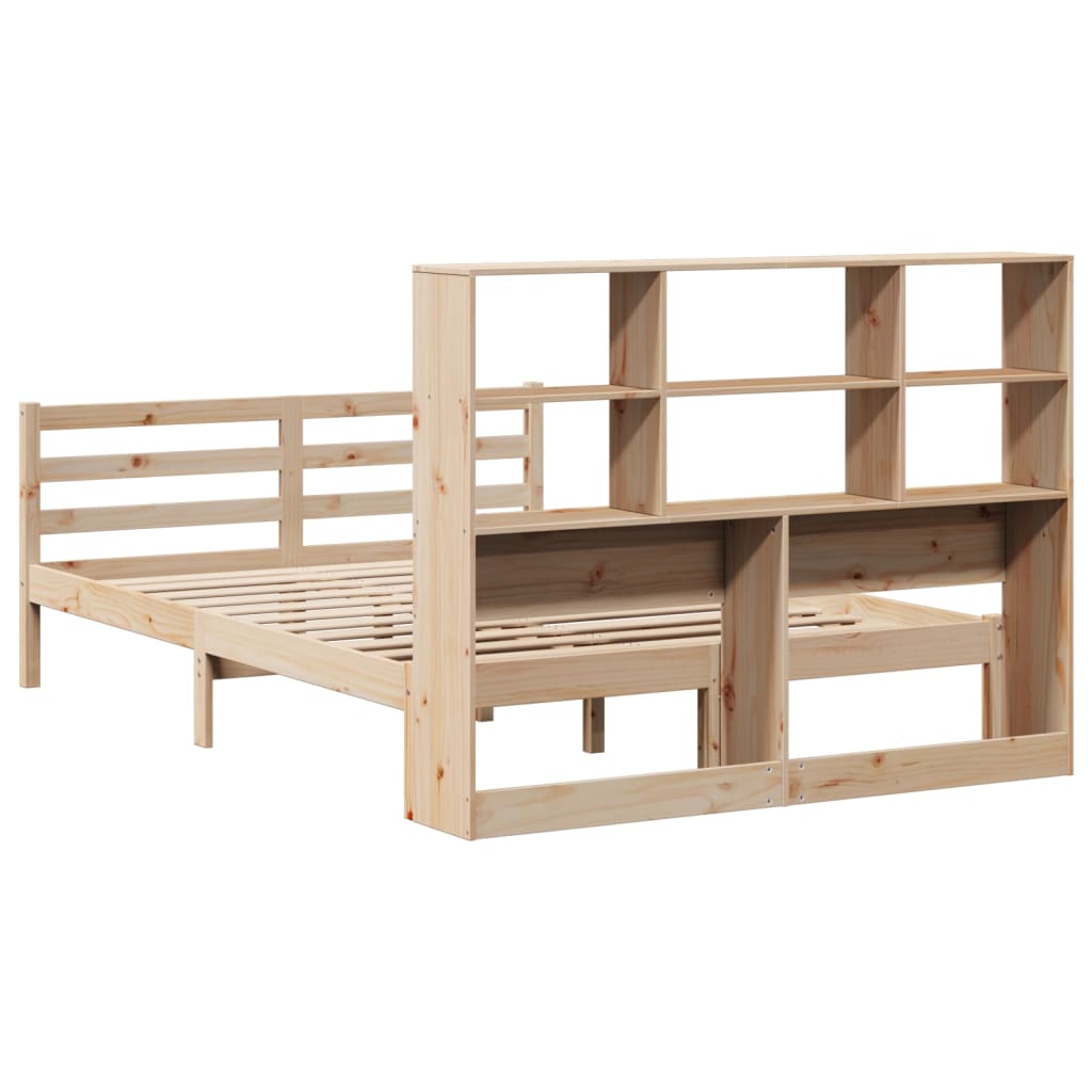 Bookcase Bed without Mattress 140x190 cm Solid Wood Pine - Bargainia.com - 8721158606785 - 3321891