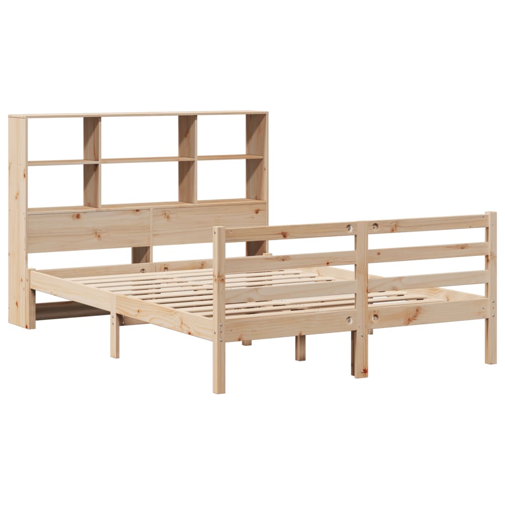 Bookcase Bed without Mattress 140x190 cm Solid Wood Pine - Bargainia.com - 8721158606785 - 3321891