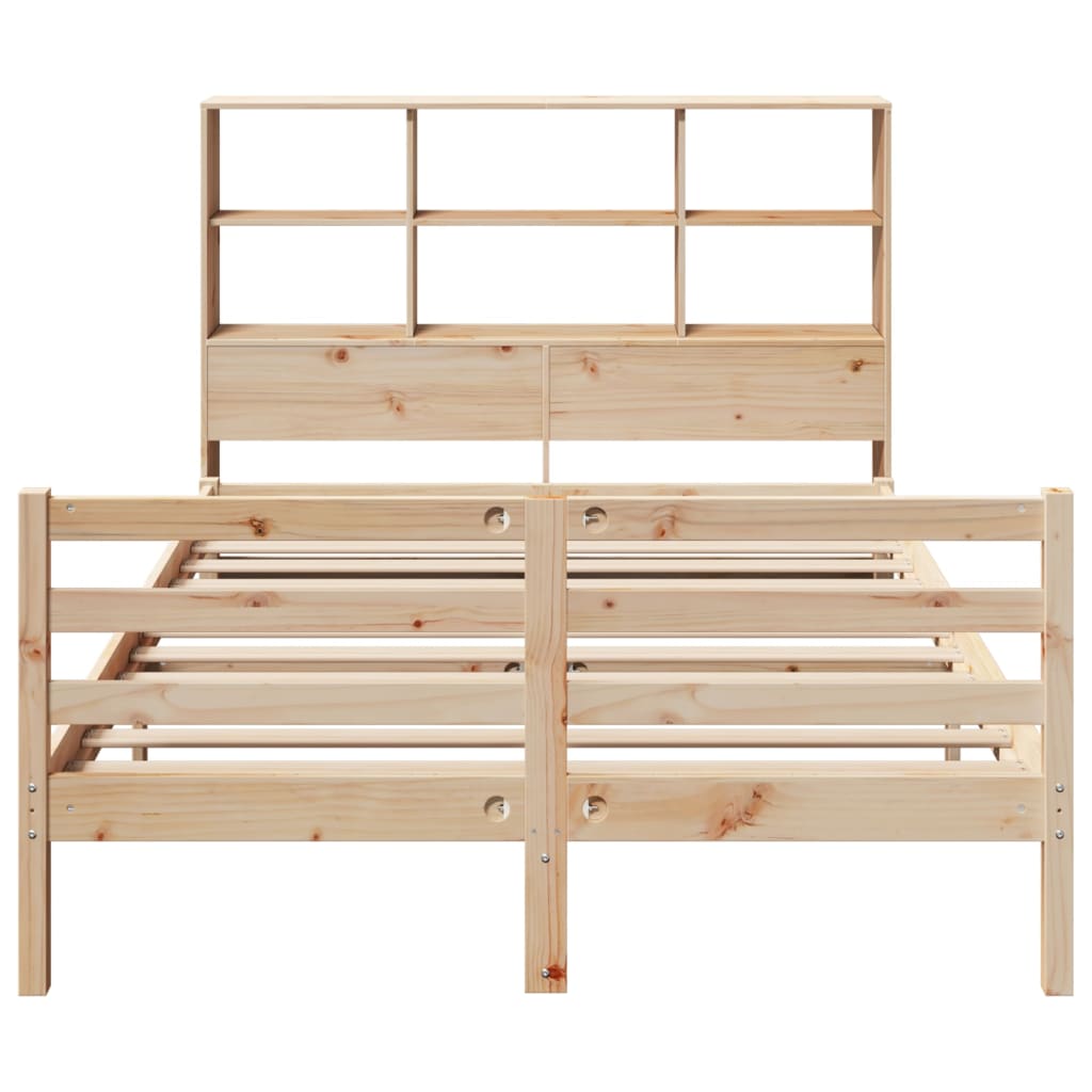 Bookcase Bed without Mattress 140x190 cm Solid Wood Pine - Bargainia.com - 8721158606785 - 3321891