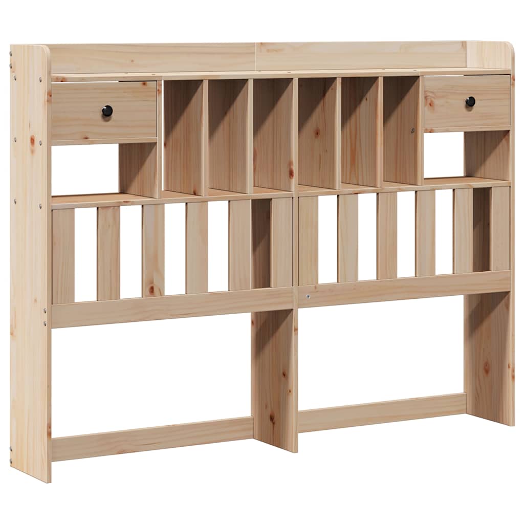 Bookcase Bed without Mattress 140x190 cm Solid Wood Pine - Bargainia.com - 