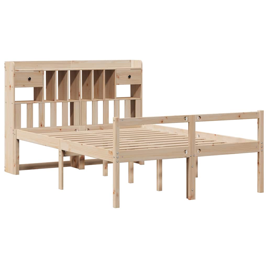 Bookcase Bed without Mattress 140x190 cm Solid Wood Pine - Bargainia.com - 8721158608345 - 3322047