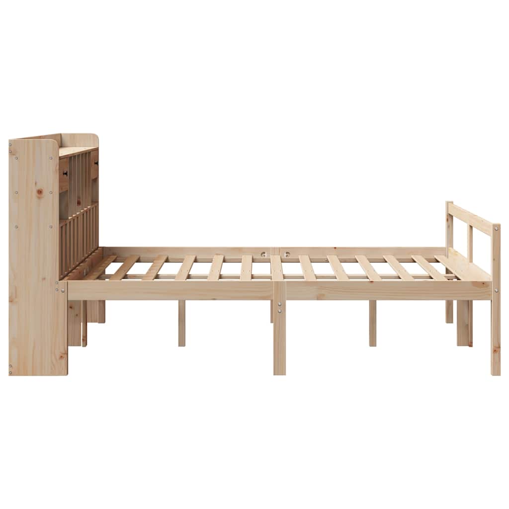 Bookcase Bed without Mattress 140x190 cm Solid Wood Pine - Bargainia.com - 8721158608345 - 3322047