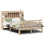 Bookcase Bed without Mattress 140x190 cm Solid Wood Pine - Bargainia.com - 