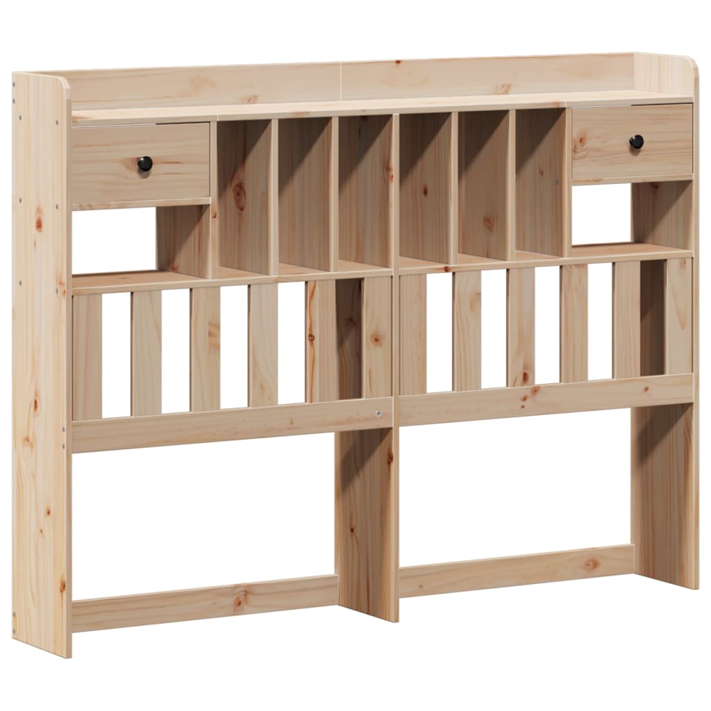 Bookcase Bed without Mattress 140x190 cm Solid Wood Pine - Bargainia.com - 