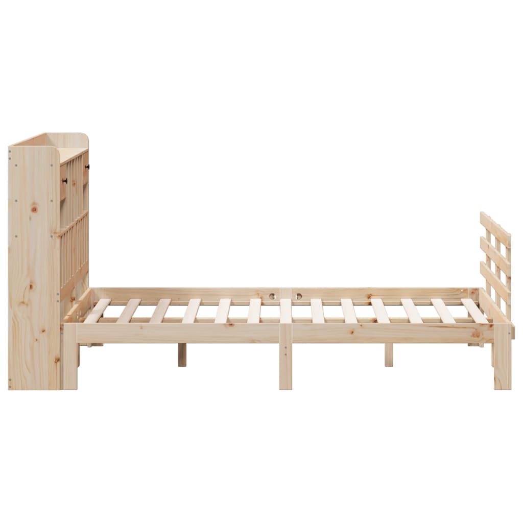 Bookcase Bed without Mattress 140x190 cm Solid Wood Pine - Bargainia.com - 8721158615756 - 3322788