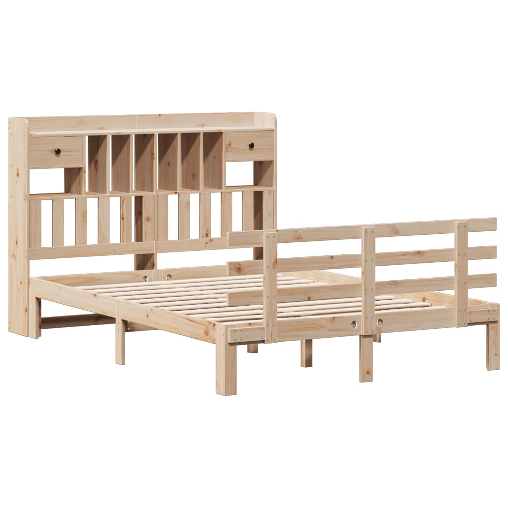 Bookcase Bed without Mattress 140x190 cm Solid Wood Pine - Bargainia.com - 8721158615756 - 3322788