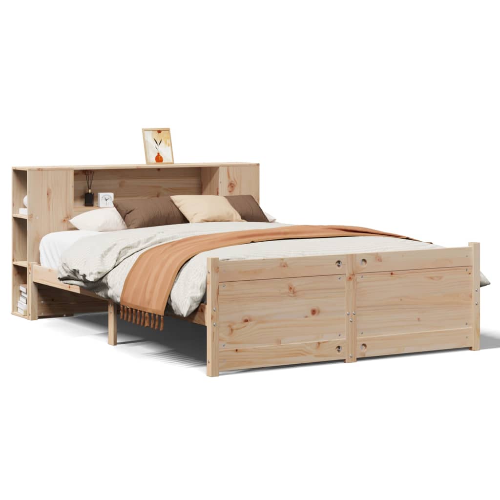 Bookcase Bed without Mattress 140x190cm Solid Wood Pine - Bargainia.com - 8721158612205 - 3322433