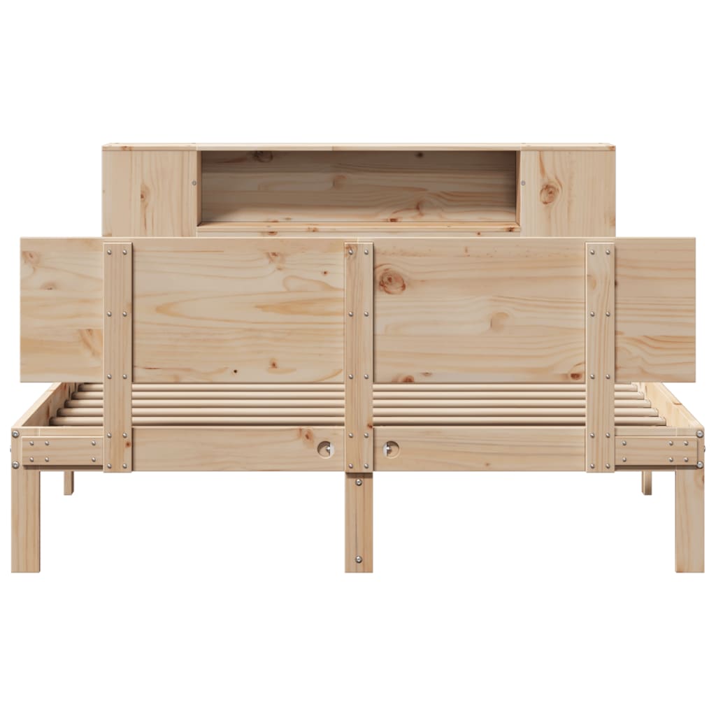 Bookcase Bed without Mattress 140x200cm Solid Wood Pine - Bargainia.com - 8721158614193 - 3322632