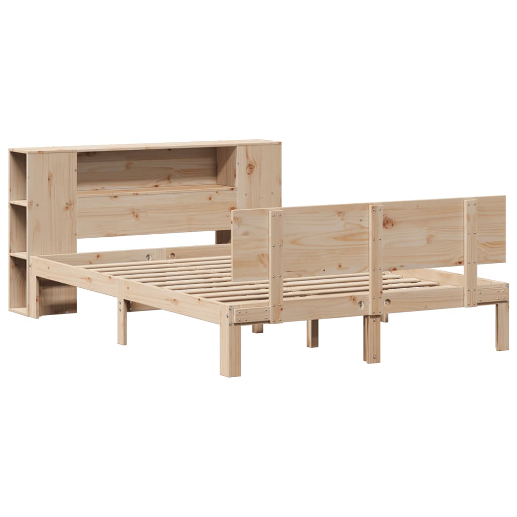 Bookcase Bed without Mattress 140x200cm Solid Wood Pine - Bargainia.com - 8721158614193 - 3322632