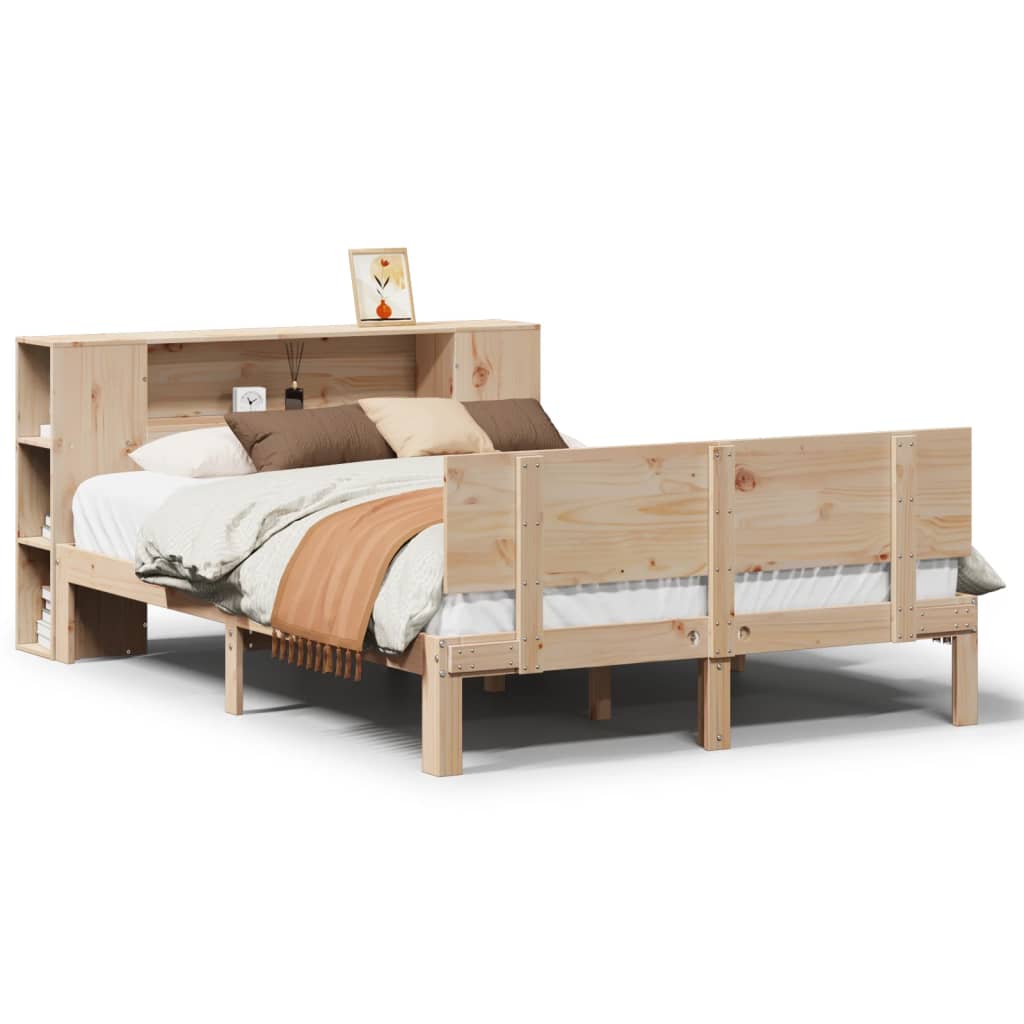 Bookcase Bed without Mattress 140x200cm Solid Wood Pine - Bargainia.com - 8721158614193 - 3322632