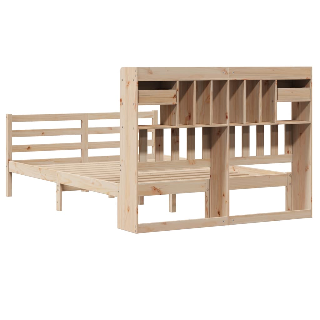 Bookcase Bed without Mattress 150x200 cm King Size Solid Wood Pine - Bargainia.com - 8721158607270 - 3321940