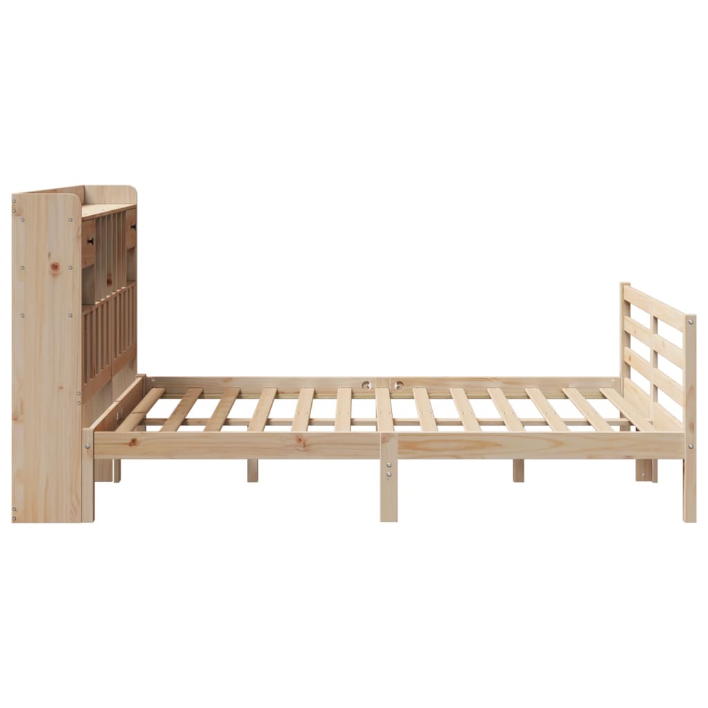 Bookcase Bed without Mattress 150x200 cm King Size Solid Wood Pine - Bargainia.com - 8721158607270 - 3321940