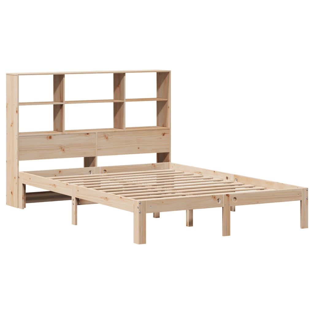 Bookcase Bed without Mattress 150x200 cm King Size Solid Wood Pine - Bargainia.com - 8721158613516 - 3322564