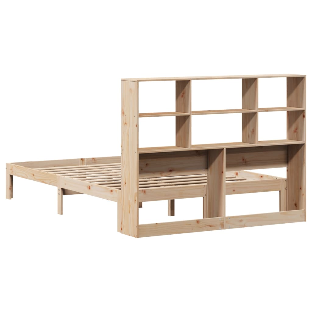 Bookcase Bed without Mattress 150x200 cm King Size Solid Wood Pine - Bargainia.com - 8721158613516 - 3322564