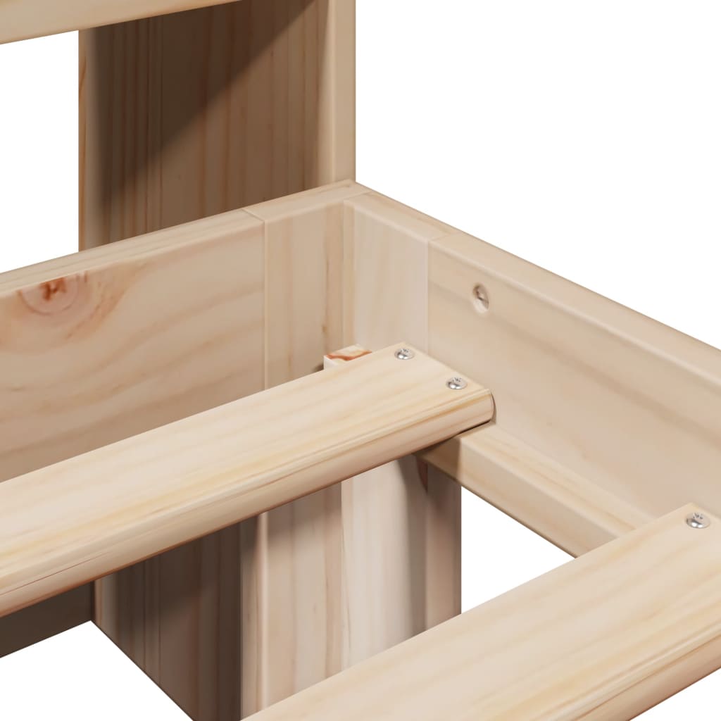 Bookcase Bed without Mattress 150x200 cm King Size Solid Wood Pine - Bargainia.com - 