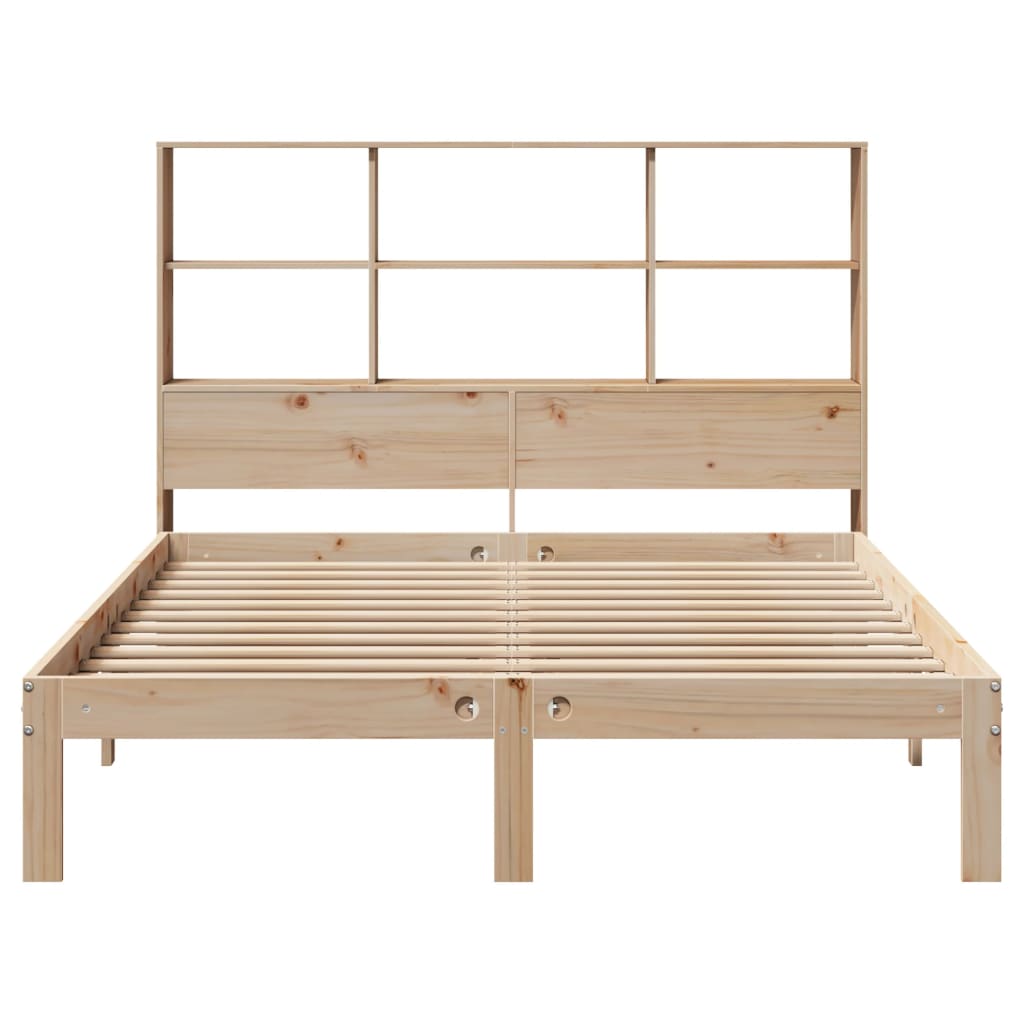 Bookcase Bed without Mattress 150x200 cm King Size Solid Wood Pine - Bargainia.com - 8721158613516 - 3322564