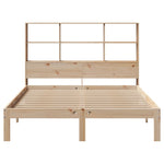 Bookcase Bed without Mattress 150x200 cm King Size Solid Wood Pine - Bargainia.com - 